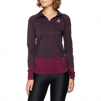 Odlo Briana Seamle Midlayer Sudadera, Mujer, Negro/Pink GLO, XS
