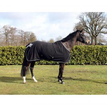 Qhp Manta Lana Con Adorno Negro plata 195 Cm