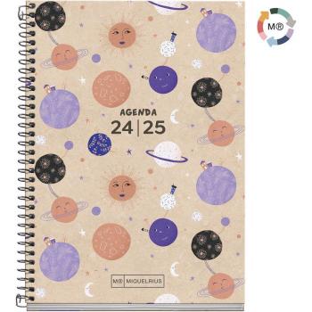 Miquelrius MR26630 Agenda escolar Activa Día Página Recycled Planets 2024-2025 Castellano e Inglés