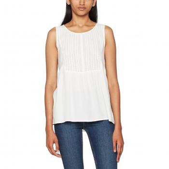 VILA CLOTHES Vialna S/l Top, Camiseta sin Mangas para Mujer, Blanco
