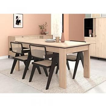 Mesa Extensible Tokio Estilo Japandi Roble y Negro