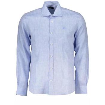Elegant Light Blue Linen Shirt - M
