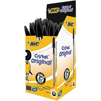 BIC Cristal Original, Bolígrafos Punta Media, Óptimo para Uso Escolar y Oficinas