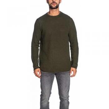 Only & Sons - Jersey de Cuello Redondo para Hombre, Color Verde Bosque Verde L