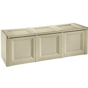 Baúl Grande Multiuso Tres Módulos Color Gris Efecto Madera - Caja de Almacenamiento Plástico Tontarelli