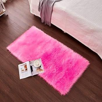 Cumay Piel de Imitación, Artificial Alfombra, excelente Piel sintética de Calidad Alfombra de Lana ，Adecuado para salón Dormitorio baño sofá Silla cojín