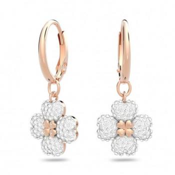 Swarovski Latisha Flower Earrings - White and Rose Gold Multicolor for Women, One Size