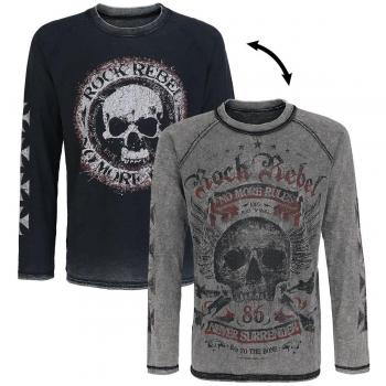 Rock Rebel by EMP Rock and Roll Dreams Come Through Manga Larga Gris 5XL