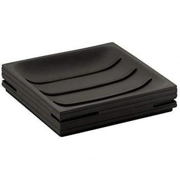 Gedy QU111400300 Jabonera de Sobremesa, Negro, 11.2x11.2x2.4 cm