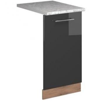 Panel Frontal de Lavavajillas Fame-Line, Antracita Alto Brillo, 45 cm, Efecto Mármol