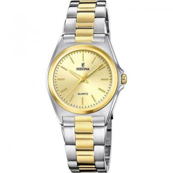 Festina Women's Classic Watch F20556/3 with Beige Dial and Steel Bracelet