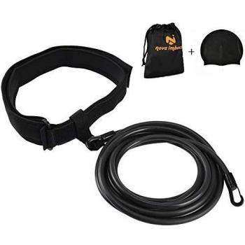 Nova imboxs Nadador Estático,Cinturón de natación Ajustable para Piscinas de natación, Goma elástica natación con un Gorro de natación Gratis