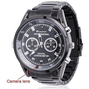 TEKMAGIC 16GB 1280 x 720P HD Wearable Cámara Espía Reloj de Pulsera Grabadora de Vídeo con Función de Audio de Formato AVI