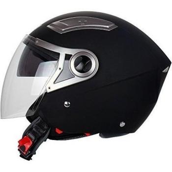Mach1 - Jet Casco de motorista Moto con visera traslúcida, color negro mate