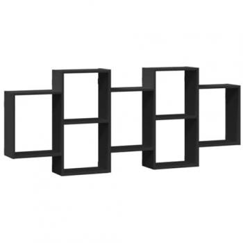 Estantería de pared madera de ingeniería negra 159x18x65 cm, estante flotante, estante flotante de pared, estante de exhibición de pared