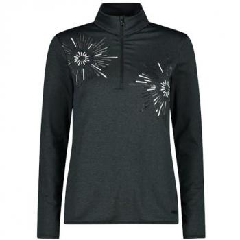 CMP Women's Black Melange Long Sleeve Sweatshirt