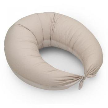 Cojín de lactancia Cambrass Luna 80x185x16 cm Fresco Beige, almohada en forma de media luna, ideal para embarazadas y lactancia, relleno de microperlas que proporciona mejor descanso y relax