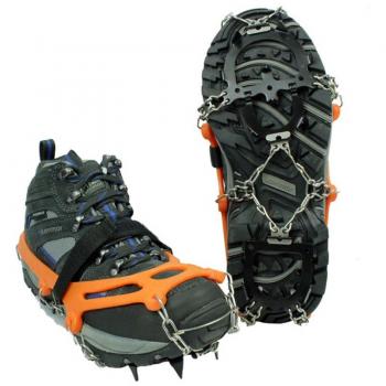 Tentock Crampones de Hielo Antideslizantes de 12 Dientes para Trekking, Crampones de Nieve de Acero Inoxidable, Tracción de Hielo para Botas