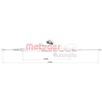Cable de freno de mano Metzger 1.PE002 para Peugeot 308, lado derecho