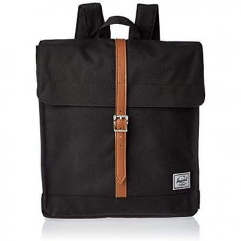 Herschel - Mochila infantil, Piel sintética de color negro y marrón.