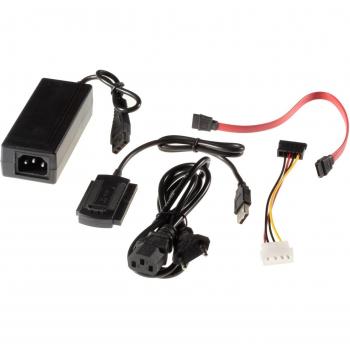 Poppstar - Dispositivo USB 2.0 adaptador para 2,5 y 3,5 pulgadas STA HDD/IDE discos duros, función One Touch Backup