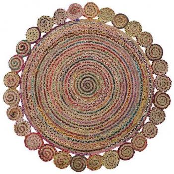 Alfombra DKD Home Decor Multicolor Árabe (150 x 150 x 1 cm)