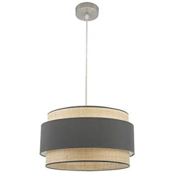 Colgante Kandy Regulable 2xE27 Natural/Gris 50x50 cm