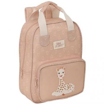 SOPHIE LA GIRAFE COOKIE - Mochila Infantil, con Asas, Fácil Limpieza, Calidad y Resistencia, 20x8x28 cm, Color Beige - Garantía Safta 2024