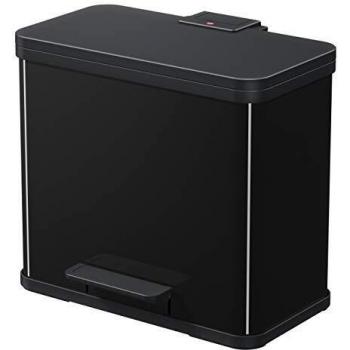 Hailo Öko Trio Plus 33 Cubo de Basura, Metal, Negro, 47 x 35 x 44 cm