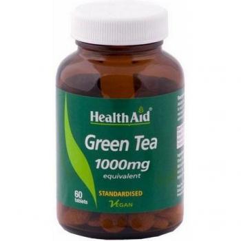 Health Aid Green Tea Extract 1000mg Tablets - Natural Antioxidant Support for Wellness, 60 Tablets