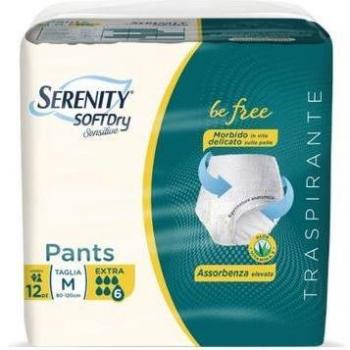 Serenity Sensitive Be Free Extra Medium Pants para Incontinencia, Paquete de 12 unidades