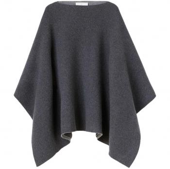 Jil Sander Women's Cashmere and Wool Blend Cape in Grey, Size Small