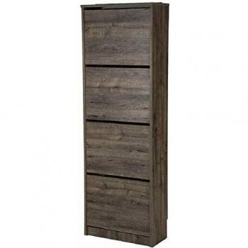 Zapatero Económico Rin 53AB con 4 Puertas Abatibles en Roble Puccini - Medidas 161 x 54 x 25 cm