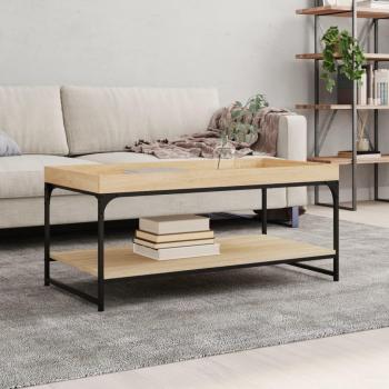 Mesa de centro Sonoma Oak Living Table 100x49x45cm madera multicapa, color marrón, fabricada en madera de ingeniería roble