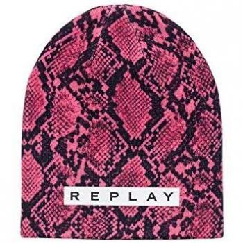 REPLAY Snake Print Beanie Women's Fuchsia Pink