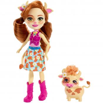 Muñeca Enchantimals Cailey Cow con mascota Curdle FNH22