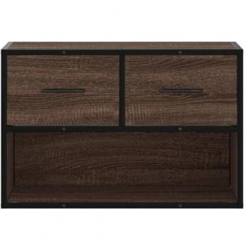 Mueble TV madera ingeniería y metal marrón roble 60x31x39,5 cm