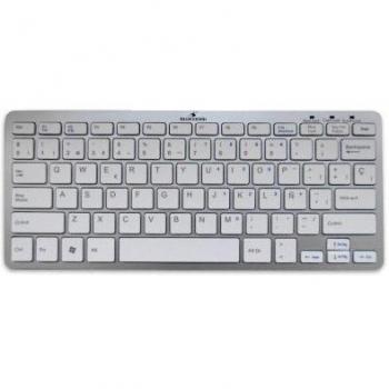 Bluestork BS-KB-Micro/BT/SP - Teclado español Bluetooth Compatible con PC, Mac y Tablet SP, Plateado