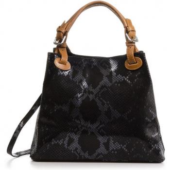 Bolso Tote Emanuela de Piel Auténtica Gamuza Pitón Dollaro - Made in Italy - Firenze Artegiani