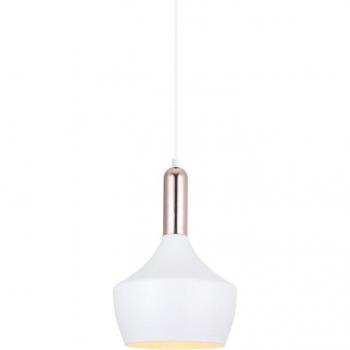 Lámpara colgante moderna Ophelia Blanco y Cobre, 1 luz, E27