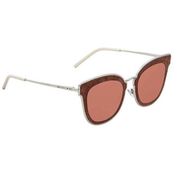 Jimmy Choo Women's Aviator Sunglasses Nile-s-s0j Grey One Size Brown Lens