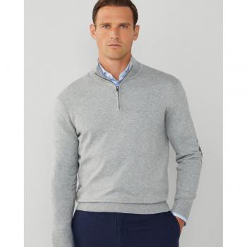 Jersey de hombre Hackett con cierre de media cremallera y coderas