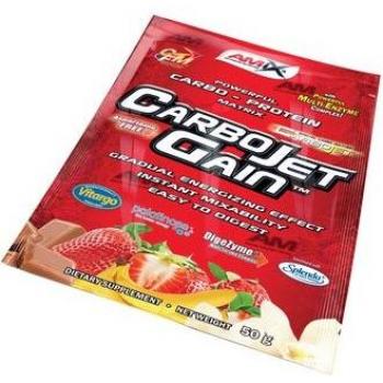 AMIX Carbojet Gain - Monodosis de 50 gr, Sabor Fresa, Suplemento energético en polvo para aumentar masa muscular y rendimiento deportivo