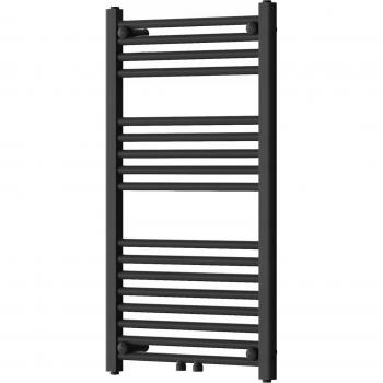 Radiador secatoallas eléctrico y de agua 370W 90x50x3cm, Negro