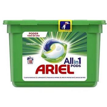 Ariel Todo En Uno Pods Regular Detergente En Cápsulas 18 Lavados, Con Lavado A 20 °C Y Perfume Duradero
