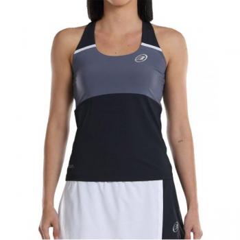 Camiseta Tirantes Bullpadel Uselo Mujer - Deporte, color negro, diseño deportivo, fabricada en material transpirable y ligero, ideal para actividades al aire libre y deportes de raqueta