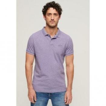 Superdry Men's Classic Pique Short Sleeve Polo Shirt - Iris Purple - Size XL