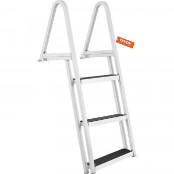 Mophorn Vevor Removable Aluminum Dock Ladder, 3 Steps, 350 lbs Load Capacity with 4'' Wide Step & Nonslip Rubber Mat