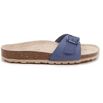 Sandalia Plana Abbacino Mujer con Hebilla Azul T.41