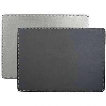 Manteles Individuales de Cuero Sintético Plateados, 29 x 21.5 cm, Set de 4 Unidades